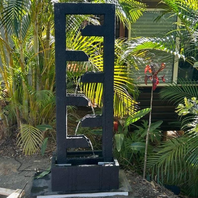 Cascade Fountain in Charcoal at the garden