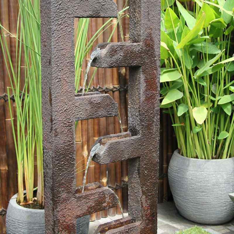 Cascade Fountain Rust Angle View