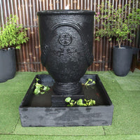 Anduze fountain front view in charcoal