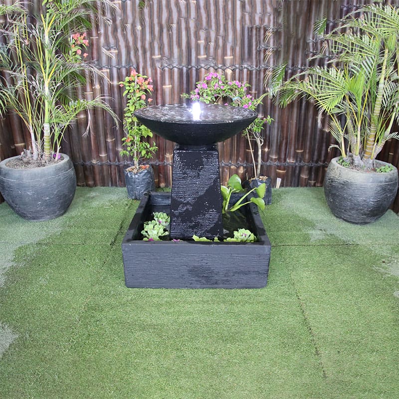 Charcoal Aquarius medium fountain in charcoal from the front