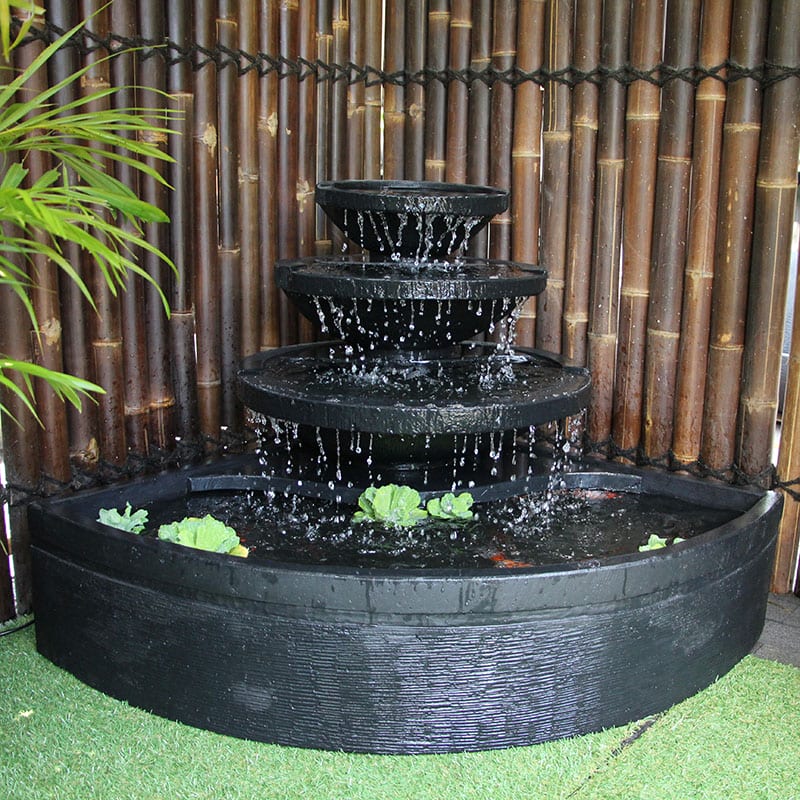 Galleria Imports Corner Bowl Fountain in charcoal