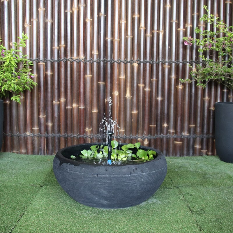 Small Fish Pond fountain by Galleria in charcoal front view