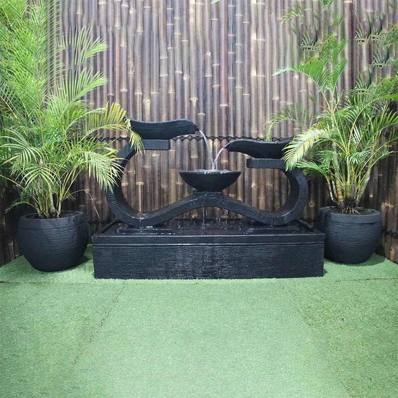 Galleria's Infinity Fountain in charcoal medium front view