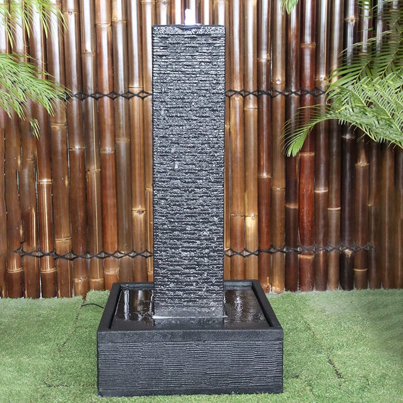 Galleria Imports Ripple Square Fountain in charcoal close up