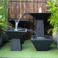 Galleria Imports 3 tier cascade fountain large charcoal front view