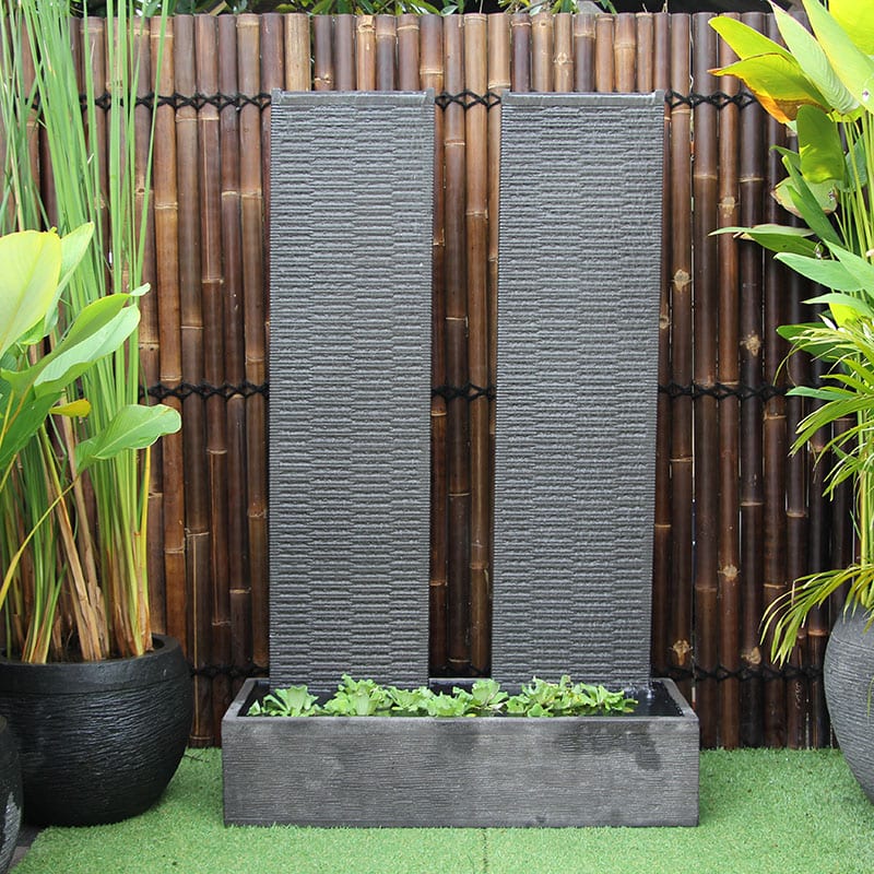 Galleria's Twin Ripple Wall Fountain in grey