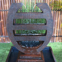 Harp Fountain Rust Top View