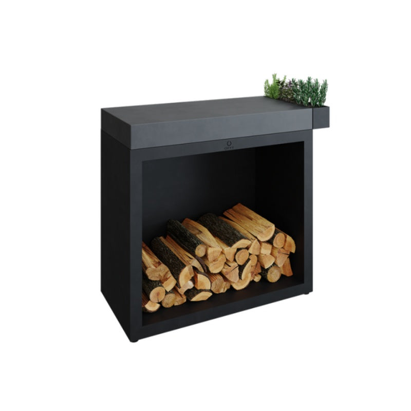 OFYR Butchers Block & Wood Storage with Ceramic Tabletop