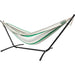 Pacific Hammocks 10ft White Universal Steel Hammock Stand And Authentic Double Vichy Hammock in Forest Ridge
