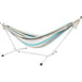 Pacific Hammocks 10ft White Universal Steel Hammock Stand And Authentic Double Vichy Hammock in Ocean Storm