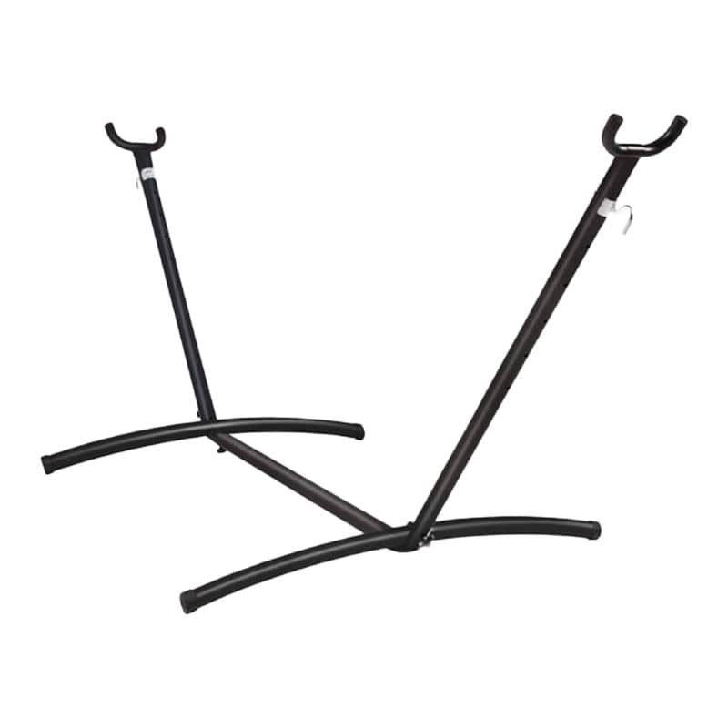 10ft Universal Steel Hammock Stand in Black on a white background