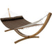 12 ft Natural Wooden Arc Hammock Stand King Quilted-Hammock in Brown