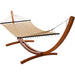 12-ft Wooden Arc Hammock Stand Caribbean Polyester Rope Hammock