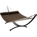 12ft Steel Arc Hammock Stand King Quilted Hammock in Brown