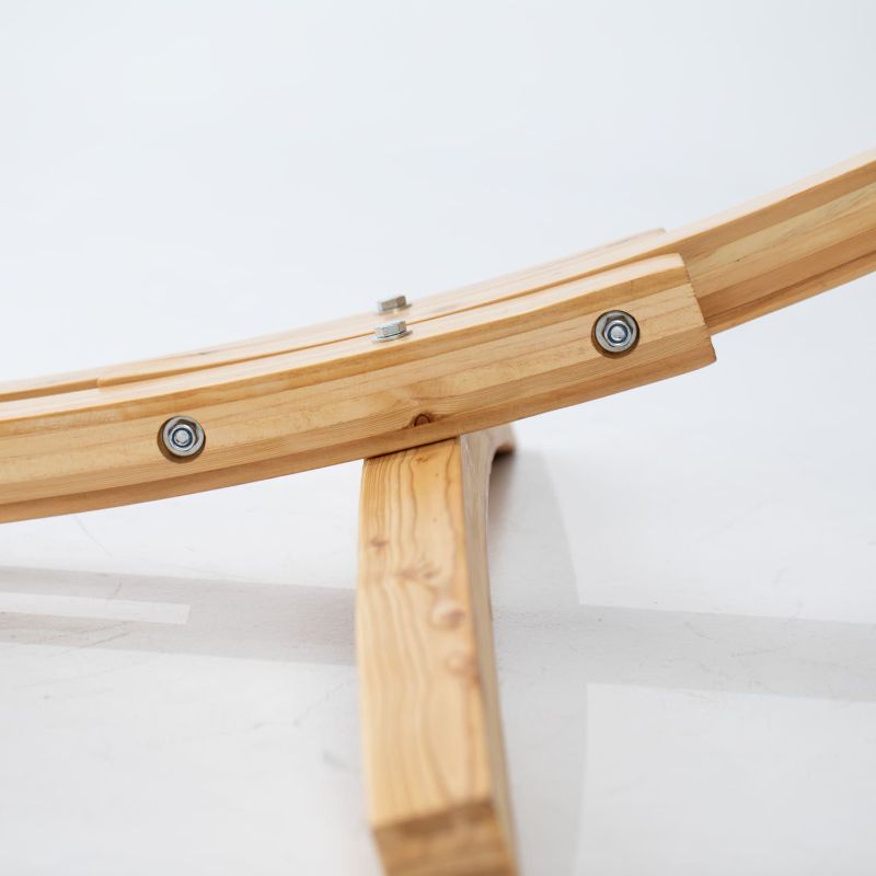 12ft Wooden Arc Stand in Natural Bottom Leg