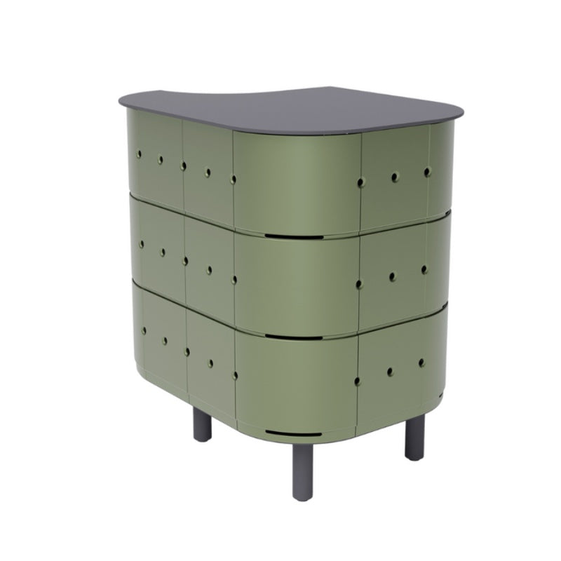 Aluvy Jean Basalt Outdoor Storage Left Cabinet Kaki in White background