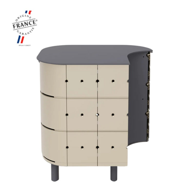 Aluvy Jean Basalt Outdoor Storage Cabinet Left in white background