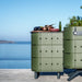 Aluvy Jean Basalt Outdoor Storage Cabinet Kaki outdoor with connected to firepit by the sea