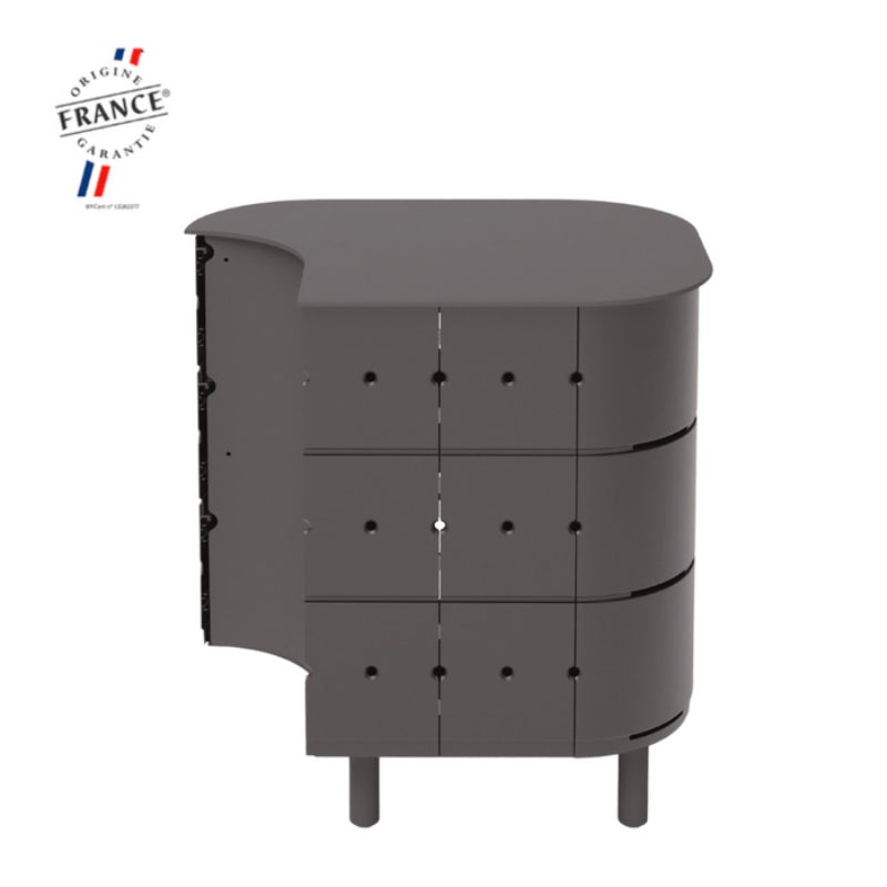 Aluvy Jean Basalt Outdoor Storage Cabinet Right Anthracite in White Backgound