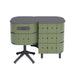 Aluvy Jean Basalt Outdoor Storage Cabinet Right Kaki connected to a firepit