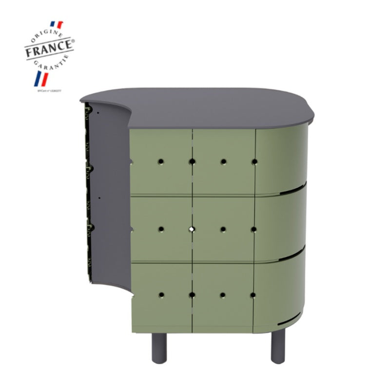 Aluvy Jean Basalt Outdoor Storage Cabinet Right Kaki in White Background