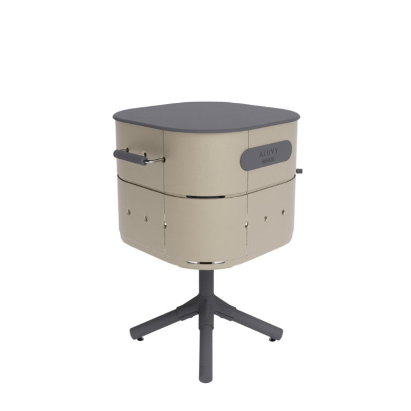 ALUVY MARCEL Basalt Charcoal Barbeque Champagne side view