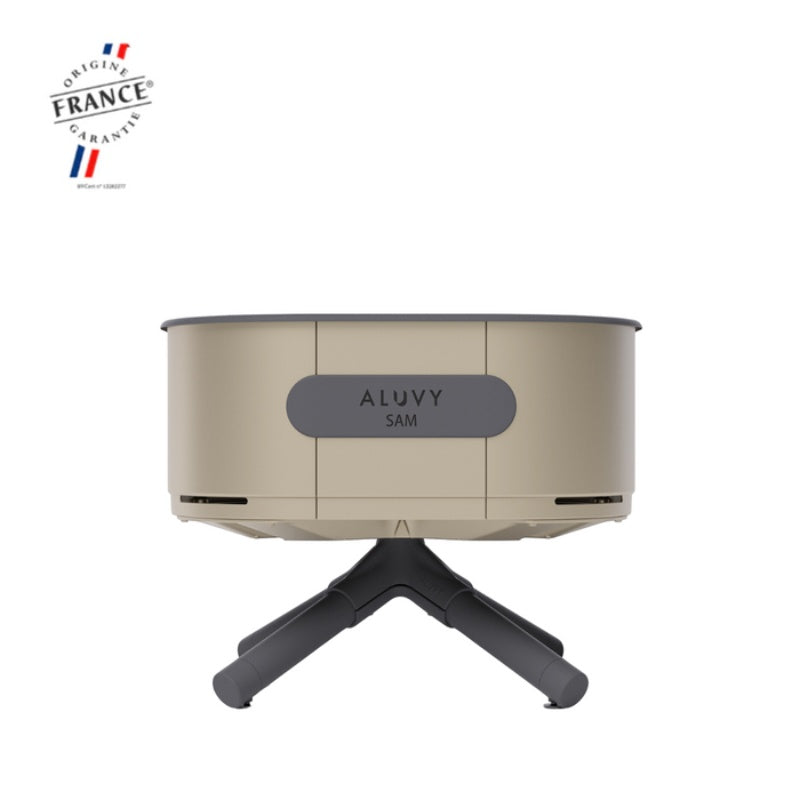 ALUVY SAM Low Brazier Champagne Full View in White background