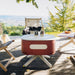 ALUVY SAM Original Low Brazier Terracota with cover at he Deck with Chairs around