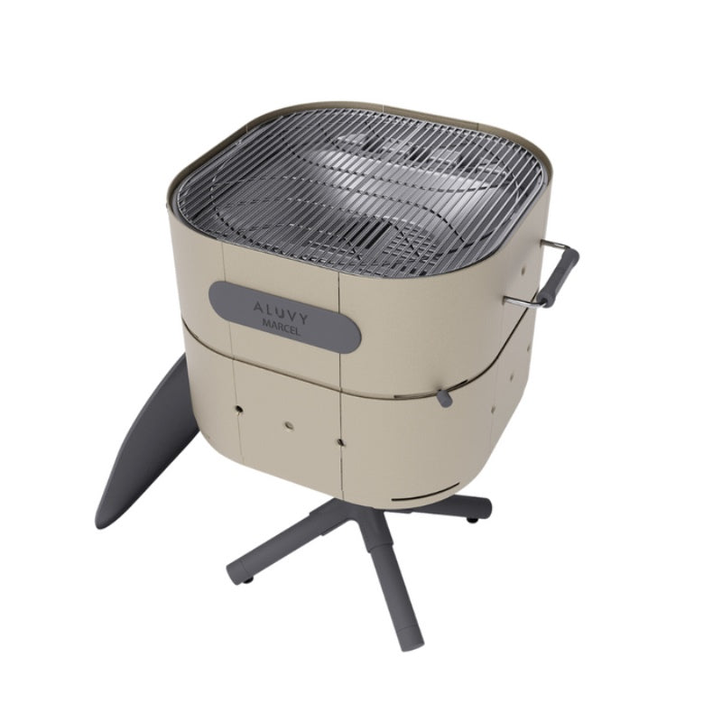 ALUVY MARCEL Basalt Charcoal Barbeque Champagne top view