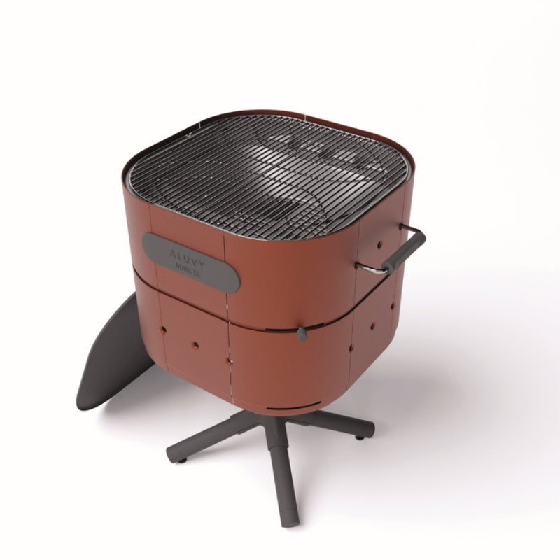 ALUVY MARCEL Basalt Charcoal Barbeque Terracotta  top view