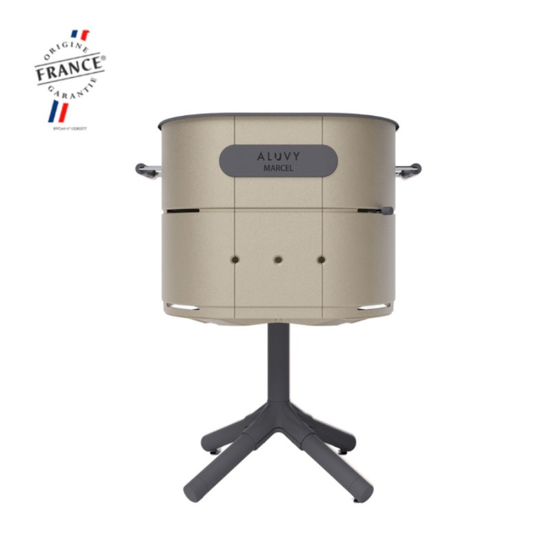 ALUVY MARCEL Basalt Charcoal Barbeque Champagne full view