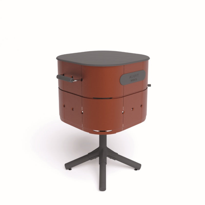 ALUVY MARCEL Basalt Charcoal Barbeque Terracotta side view