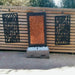 Abstract Copper Wall Fountain Charcoal with pebbles
