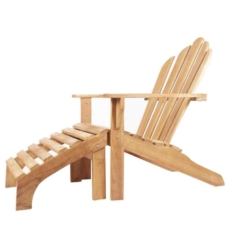 East India Teak Adirondack Chair with Stool