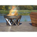 Alfred-Riess Curonian Steel Fire Pit Medium with Flame by the lake