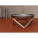 Alfred Riess Darvaza Stainless Steel Fire Pit Large on Red Brick Pavers
