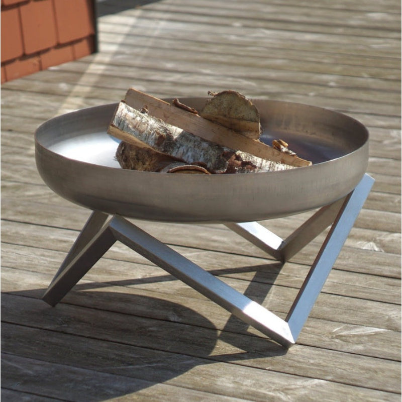 Alfred Riess Darvaza Stainless Steel Fire Pit with Wood