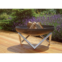 Alfred Riess Darvaza Steel Fire Pit Large Outdoor with flowers