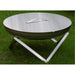 Alfred Riess Fire Pit Cover Large Stainless close up view on Grass