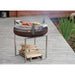 Alfred Riess Fire Pit Grill Grates With Handles  Cooking food and log under