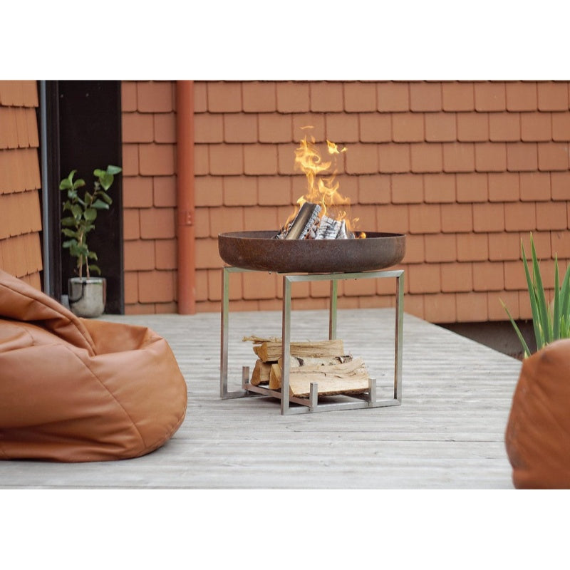 Alfred-Riess Hekla Steel Fire Pit Medium with Flame