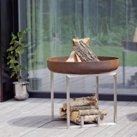 Alfred-Riess Hekla Steel Fire Pit Medium with Wood