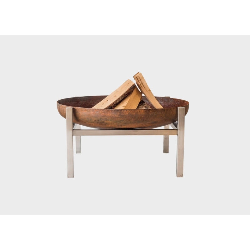 Alfred-Riess Inuvik Steel Fire Pit Medium Front View in Rust
