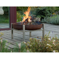 Alfred-Riess Inuvik Steel Fire Pit in Rust with Flame