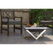 Alfred Riess Kubas Steel Fire Pit Medium with chairs behind