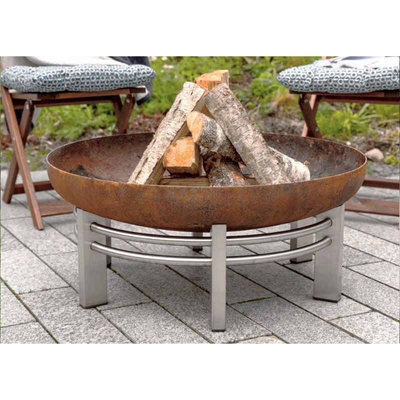 Alfred-Riess Namafjall Steel Fire Pit Large Rust with Wood