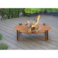 Alfred-Riess Stromboli Steel Fire Pit Large Rust with Flame