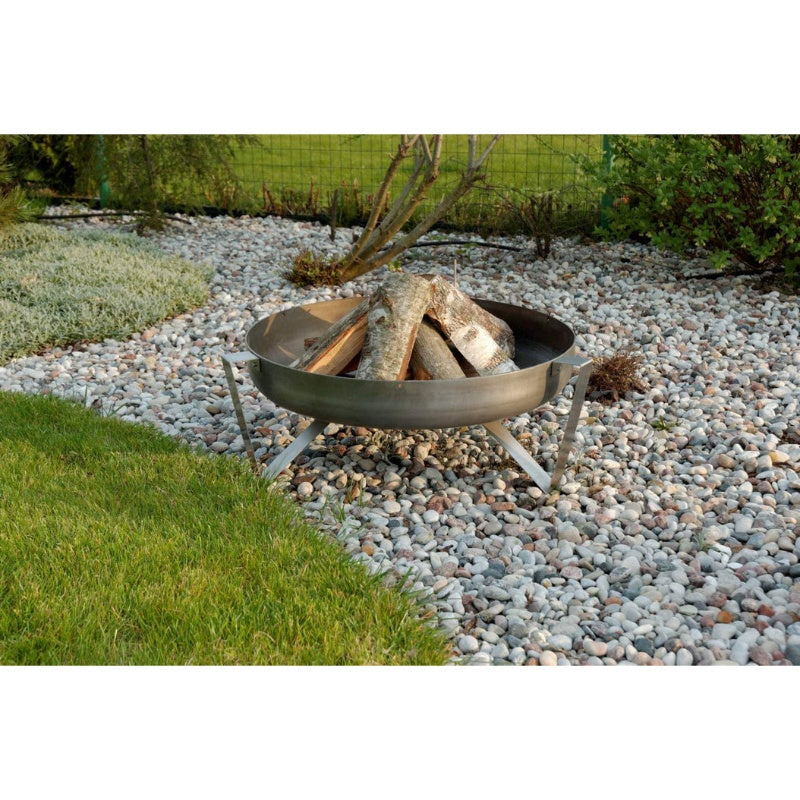 Alfred Riess Tashkooh Steel Fire Pit Medium on Pebbles