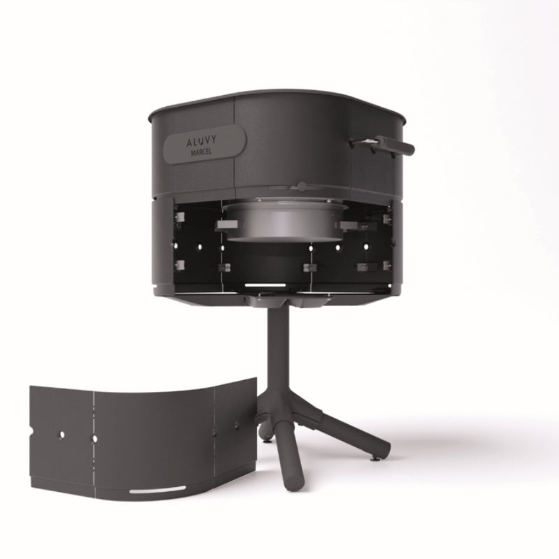 ALUVY MARCEL Basalt Charcoal Barbeque  Anthracite bottom open