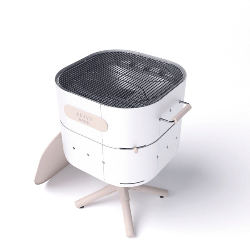 ALUVY MARCEL Original Charcoal Barbeque blanc open top